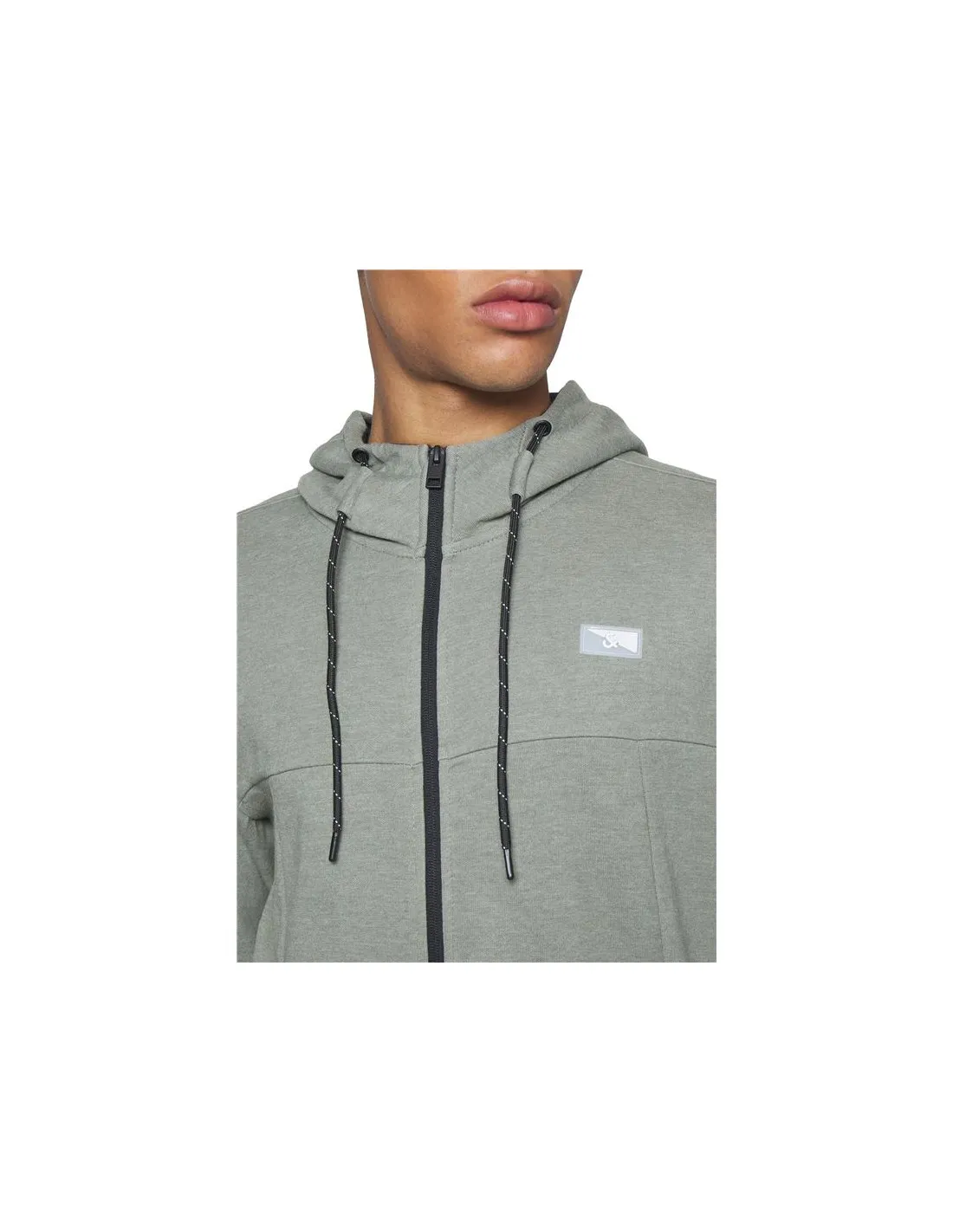 Sweat Jack and Jones Jcoair Zip. Homme Sauge du désert