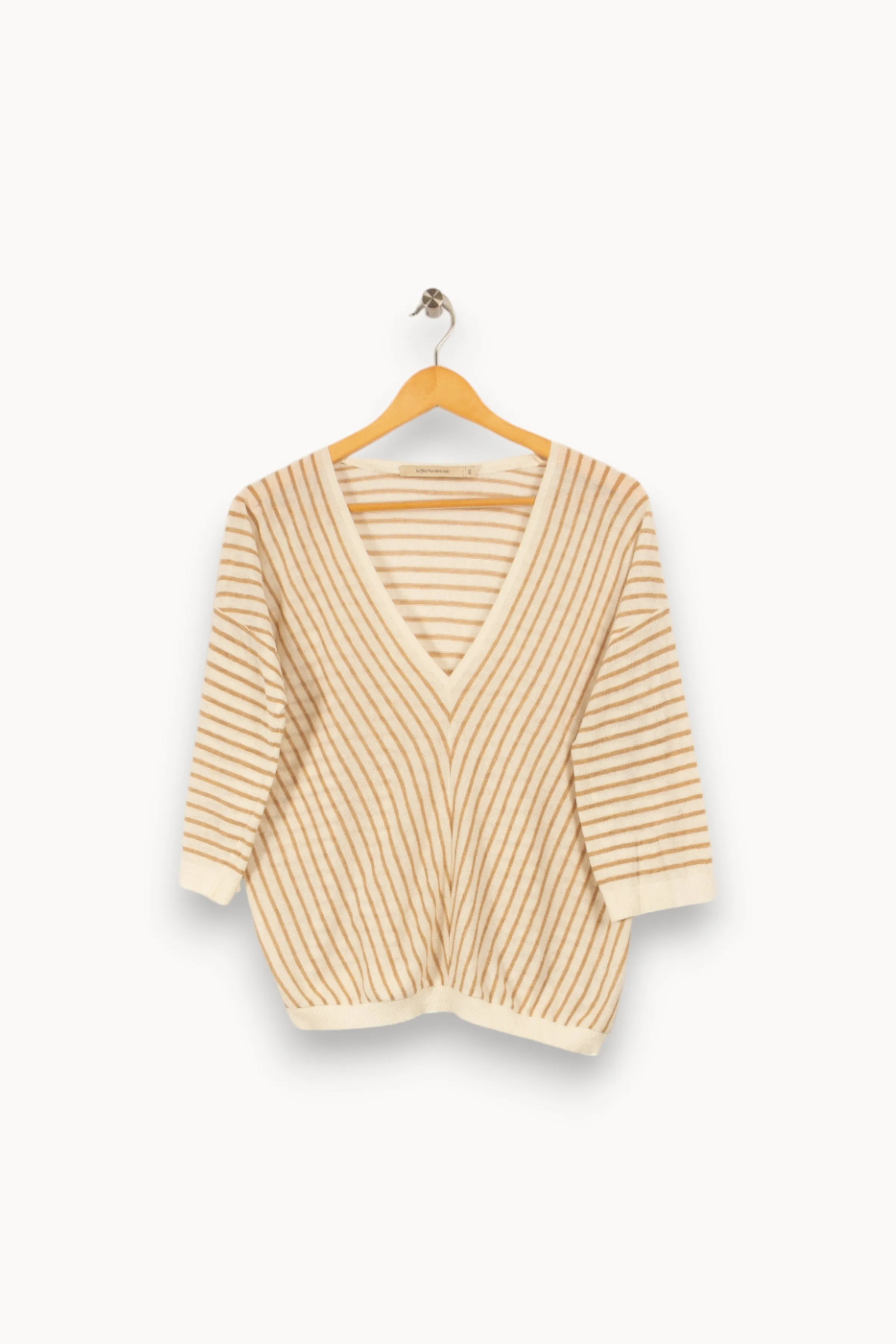 Sweat léger beige rayé - Taille XS/34