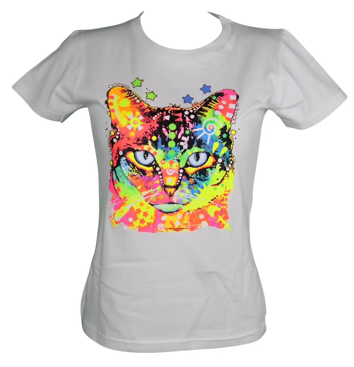 T-shirt femme manches courtes - Chat 10094 - blanc 