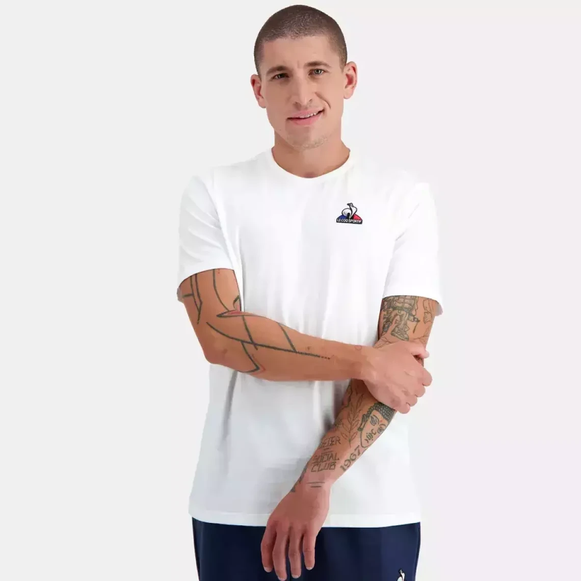 T-shirt Homme ESS SS N°4 M Blanc en coton Le coq sportif - T-shirt / Polo Homme sur MenCorner