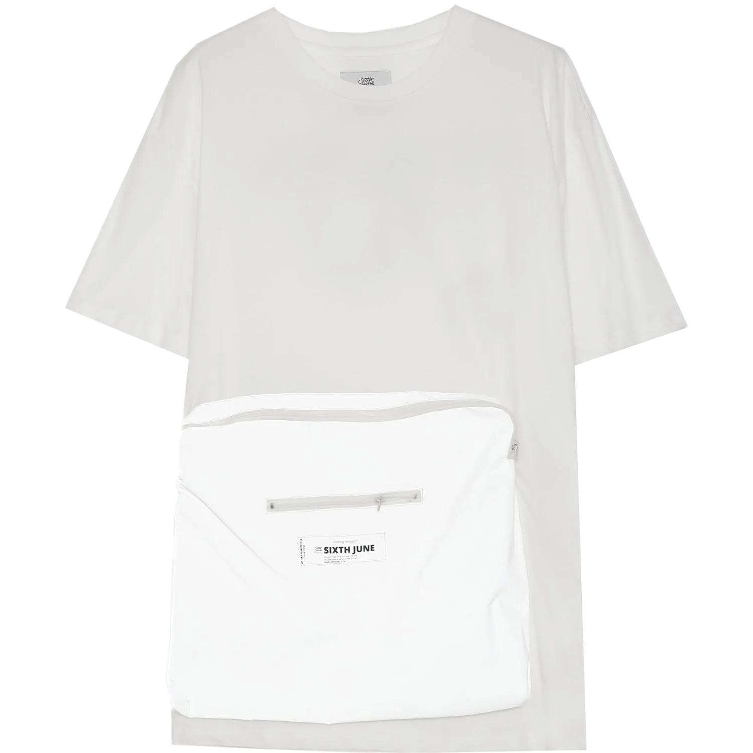 T-shirt réfléchissant grande poche blanc