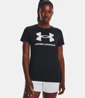 T-shirt à manches courtes UA Sportstyle Graphic pour femme - Noir / Blanc - Under Armour