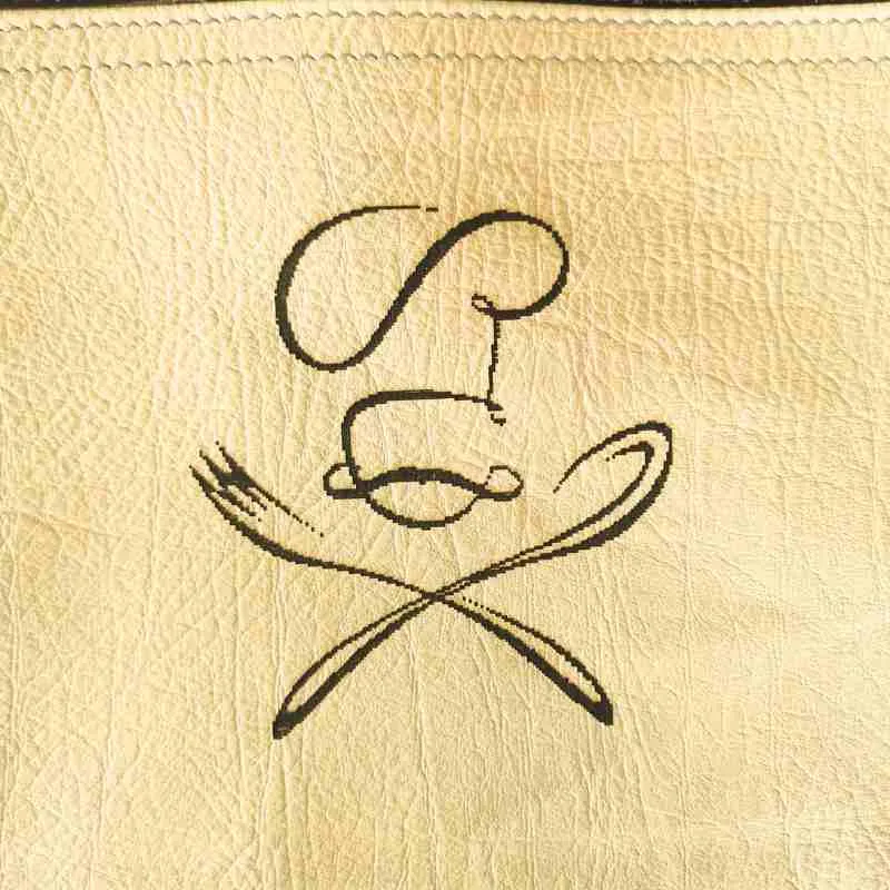 Tablier en cuir souple rouge | 7 motifs au choix | Made in France - ML-Sellier