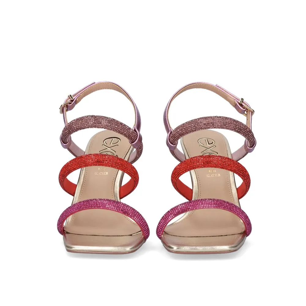 TALON SANDAL 23VBIANCA-760 STRASS FUXIA ROUGE