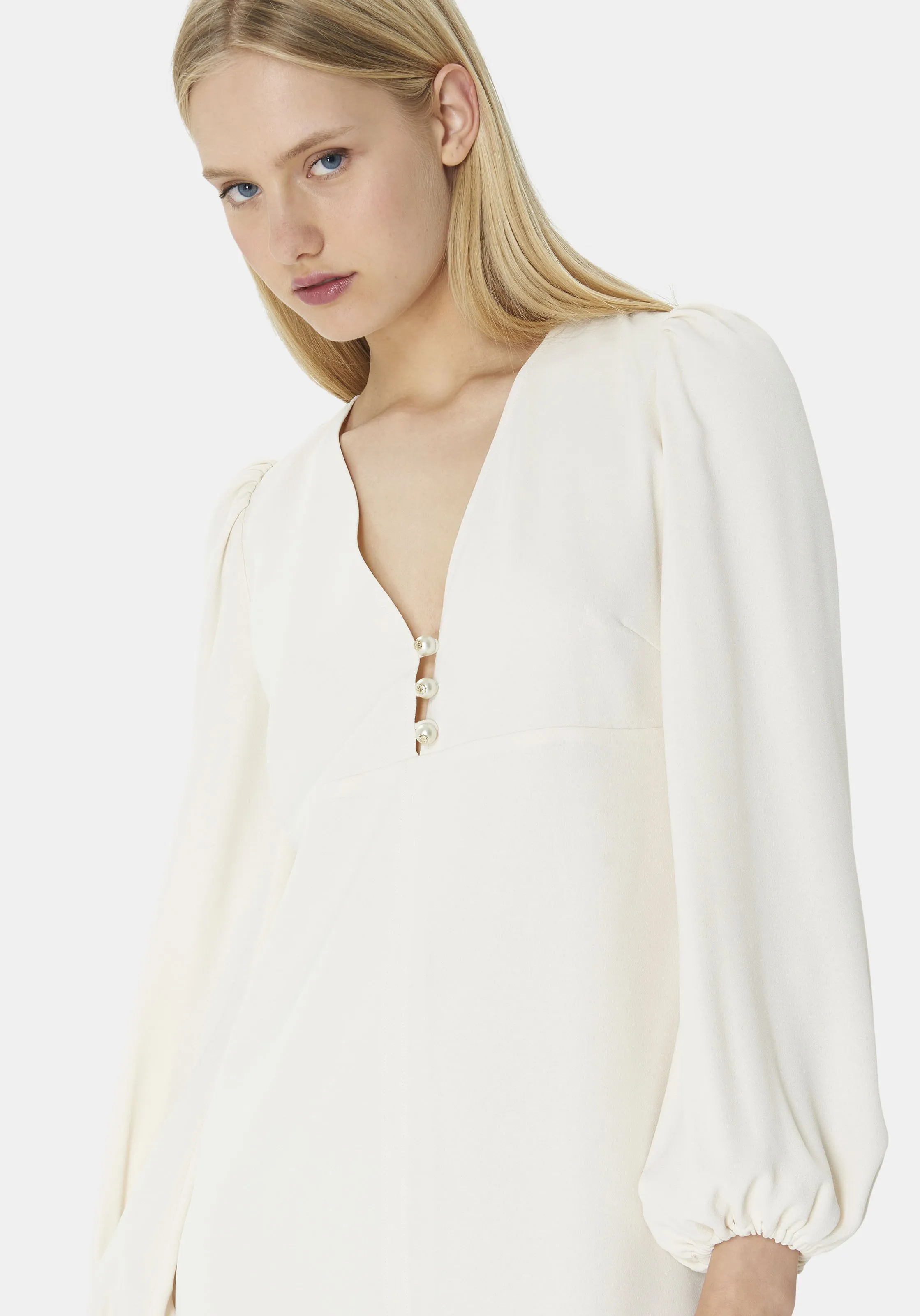 TARA JARMON  Robe droit  courte courtes v - rolis - Blanc