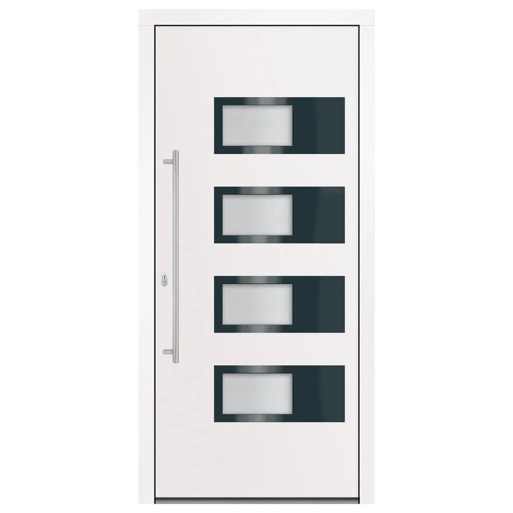 vidaXL Porte d'entrée Blanc 100x210 cm Aluminium et PVC | vidaxl-fr